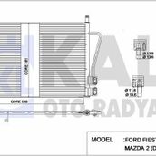 Klima Radyatörü (kondanser) Fıesta Fusıon 1.25 / 1.4 / 1.6 / 1.4tdcı (02 08) Mazda 2 125 / 1.4