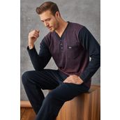 Kly 7033 Erkek Jivago Yaka Pijama Takım