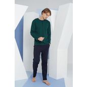 KLY 9111 Erkek Büyük Beden Midi Yaka Pijama Takım
