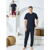 Kly 9600 Erkek Yazlık V-Yaka Pijama Takım