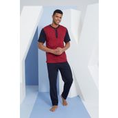 Kly Erkek Bordo Kısa Kol Pijama Takımı 2093