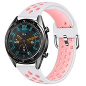 KNY 2125205168 Huawei GT 2 46 mm Beyaz Pembe Kayış Kordon