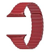KNY 2125205211 Apple Watch 38 mm Kırmızı Gerçek Deri Katmanlı Lob Kayış Kordon
