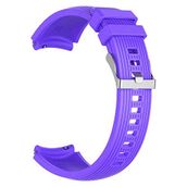 KNY Samsung Galaxy Watch 3 Bluetooth Mor 41 mm 20 mm İçin Çizgili Silikon Kordon