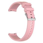 KNY Samsung Galaxy Watch 3 Bluetooth Pembe 45 mm 22 mm İçin Çizgili Silikon Kordon