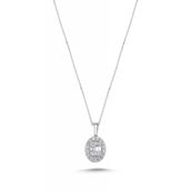 Koçak 0.28 Karat Baget Taşlı Pırlanta Kadın Kolye