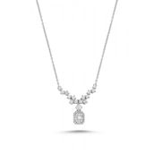 Koçak 0.57 Karat Baget Kadın Pırlanta Kolye