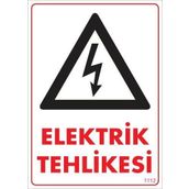 KOD:1112 Elektrik Tehlikesi 25x35 Uyarı Levhası