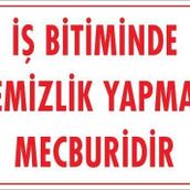 KOD:1202 Temizlik Düzen 25x35 Uyarı Levhası