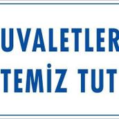 KOD:1222 Tuvaletleri Temiz Tut 25x35 Uyarı Levhası