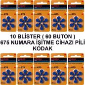 Kodak 675 Numara 10 Paket Kodak Işitme Cihazı Pili