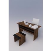 KODIGU Ofis Masası - Ofisdesk - Çalışma Masası - Makam Odası Set - Ofis Masası Ve Sehpa Ceviz