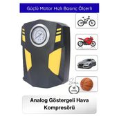 #Kompresör Profesyonel Analog Göstergeli Hava Kompresörü 12V Araç Çakmaklık Lastik Şişirme Güçlü Motor Hızlı Basınç Ölçe