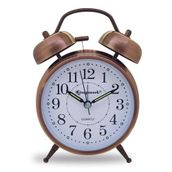 Königswerk Yüksek sesle çan çalar saat pilli, gece lambasıyla çalışır, tik tıklamayan masa, yatak odası, ağır uyuyanlar, yetişkinler, çocuklar için, kırmızı kahverengi