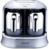 Korkmaz A861-06 Kahvekolik Twin Inox Krom Kahve Makinesi