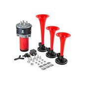 Korna Kompresörlü Üç Plastik Borulu 12v Kırmızı