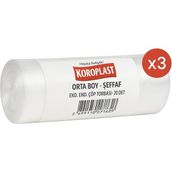 Koroplast Eko Endüstriyel Orta Boy 20 x 3 Adet Şeffaf Çöp Poşeti