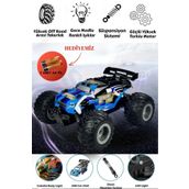 kosetoys Uzaktan Kumandalı Araba Mavi Full Fonksiyon Şarjlı 22cm Işıklı Drift 4x2 15 Km Hız Yapan