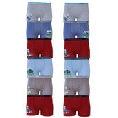 Kota 1005 12 Adet Renkli Baskılı Erkek Çocuk Boxer Külot