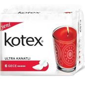 Kotex Ultra Kanatlı Gece 6'lı Hijyenik Ped