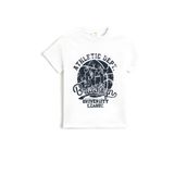 Koton 000 Erkek Çocuk Pamuklu Baskılı Kısa Kollu Beyaz T-shirt