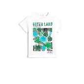 Koton 001 Erkek Çocuk Pamuklu Baskılı Kısa Kollu Kırık Beyaz T-shirt