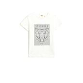 Koton 002 Erkek Çocuk Kaplan Baskılı Kısa Kollu Bisiklet Yaka Pamuklu Ekru T-shirt
