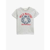 Koton 023 Erkek Çocuk Baskılı Kısa Kollu Gri T-shirt