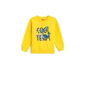Koton 151 Erkek Bebek Sarı Dinozor Baskılı Uzun Kollu Bisiklet Yaka Sweatshirt