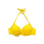Koton 170 Kadın Sarı Push Up Dokulu Boyundan Bağlamalı Fiyonk Detaylı Bikini Üstü