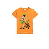 Koton 200 Erkek Çocuk Baskılı Kısa Kollu Bisiklet Yaka Pamuklu Turuncu T-shirt