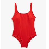 Koton 3SAK20002BM 414 Kırmızı Elastan Swimwear Kadın Mayo