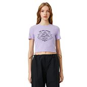 Koton 3SAL10266IK956 Mor Kadın Crop T-Shirt