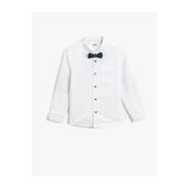 Koton 3SKB60013TW Beyaz 000 Erkek Çocuk Pamuk Woven Tops Gömlek