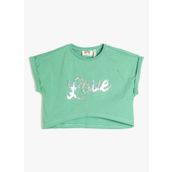 Koton 3SKG10037AK Yeşil Baskılı Kız Çocuk T-Shirt