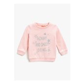 Koton 3SKG10087AK Pembe Desenli Kız Çocuk Sweatshirt