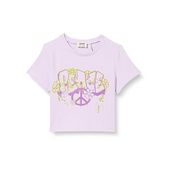 Koton 3SKG10516AK Lila Grafiti Baskılı Kız Çocuk T-shirt