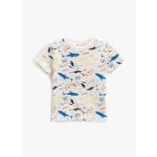 Koton 3SMB10052TK Baskılı Ekru Bebek T-Shirt