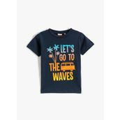 Koton 3SMB10055TK Baskılı Lacivert Bebek T-Shirt