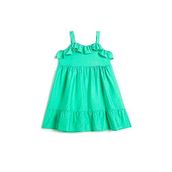 Koton 3SMG80136AW Yeşil Fırfırlı İnce Kız Bebek Elbise