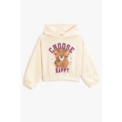 Koton 3wkg10169ak Baskılı Kız Çocuk Bej Sweatshirt