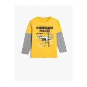 Koton 4SKB10162TK 196 Hardal Jersey Pamuk Uzun Kollu Erkek Çocuk T-shirt