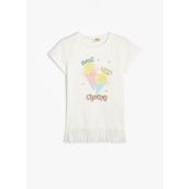 Koton 4SKG10222AK Ekru Kız Çocuk T-Shirt