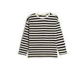 Koton 4WKG10293AK Siyah Çizgili Oversize Kız Çocuk T-shirt