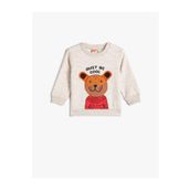Koton 4WMB10188TK 052 Bej Erkek Bebek Pamuk Jersey Sweatshirt