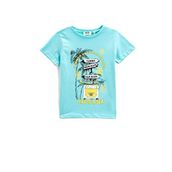Koton 642 Erkek Çocuk Mavi Baskılı Kısa Kollu Bisiklet Yaka T-shirt