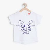 Koton 6YMG17979ZK Beyaz Kız Bebek T-Shirt