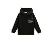 Koton 999 Erkek Çocuk Cep Detaylı Baskılı Kapüşonlu Siyah Sweatshirt