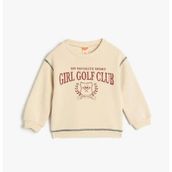Koton Baskılı Uzun Kollu Bisiklet Yaka Pamuklu Kız Bebek Sweatshirt