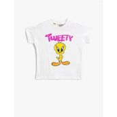 Koton Tweety Lisanslı Pullu Payetli Pamuklu Kız Çocuk Tişört